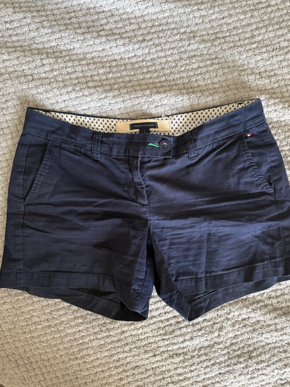 Tommy Hilfiger Navy Women’s Casual Cotton-Blend Shorts